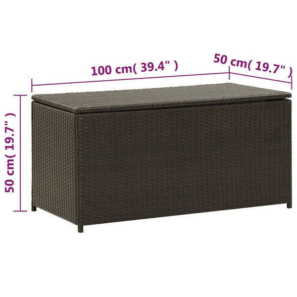 Storage Deck Boxes Garden Storage Box Poly Rattan 100X50x50 Cm Brown