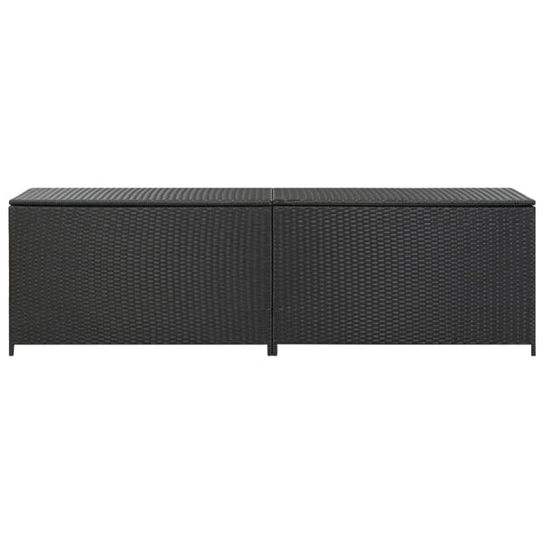 Storage Deck Boxes Garden Storage Box Poly Rattan 200X50x60 Cm Black