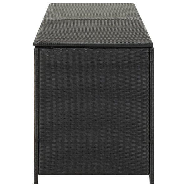 Storage Deck Boxes Garden Storage Box Poly Rattan 200X50x60 Cm Black