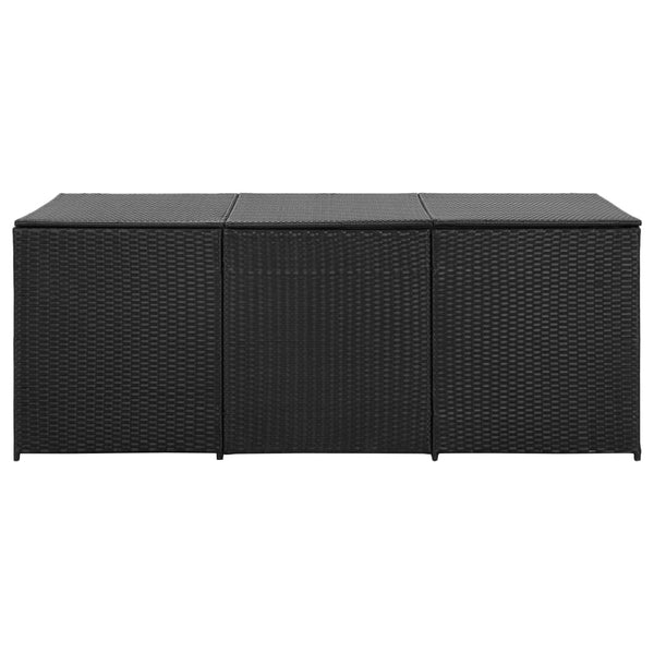 Storage Deck Boxes Garden Storage Box Poly Rattan 180X90x70 Cm Black