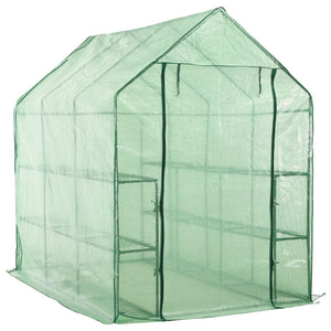 Greenhouses Walk In Greenhouse With 12 Shelves Steel 143X214x196 Cm