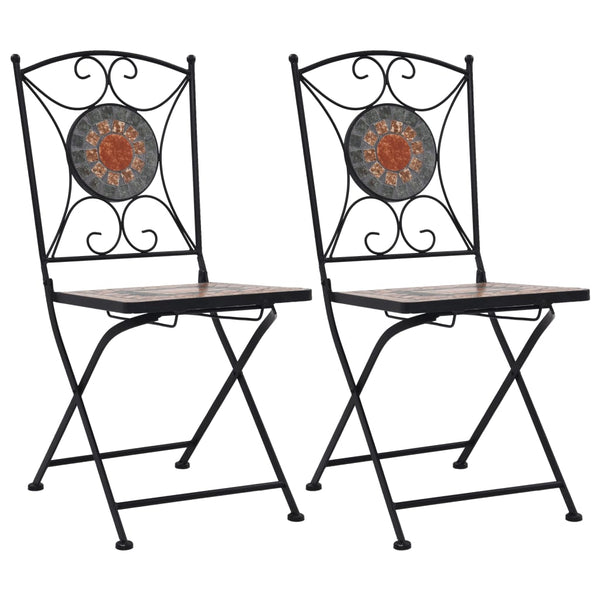 Patio Chairs Mosaic Bistro Chairs 2 Pcs