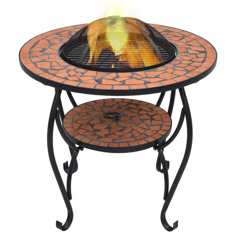 Fire Pits Mosaic Fire Pit Table Terracotta 68 Cm Ceramic