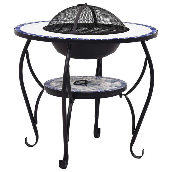 Fire Pits Mosaic Fire Pit Table Blue And White 68 Cm Ceramic