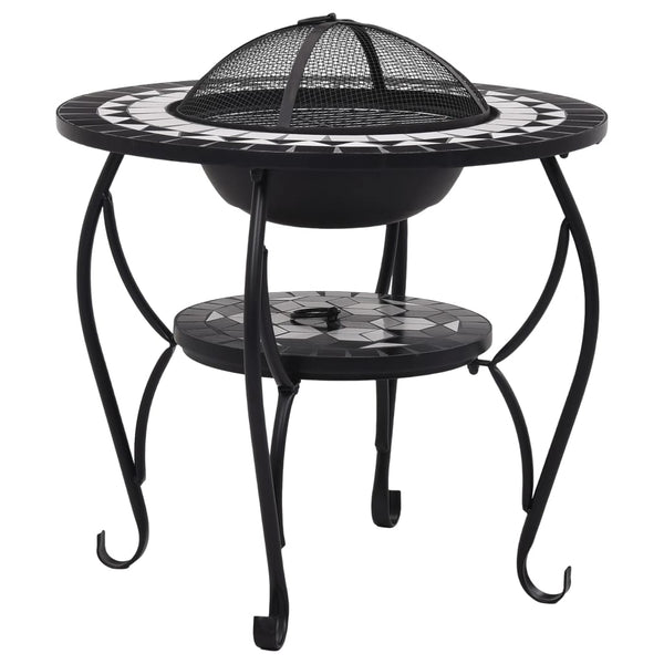 Fire Pits Mosaic Fire Pit Table Black And White 68 Cm Ceramic