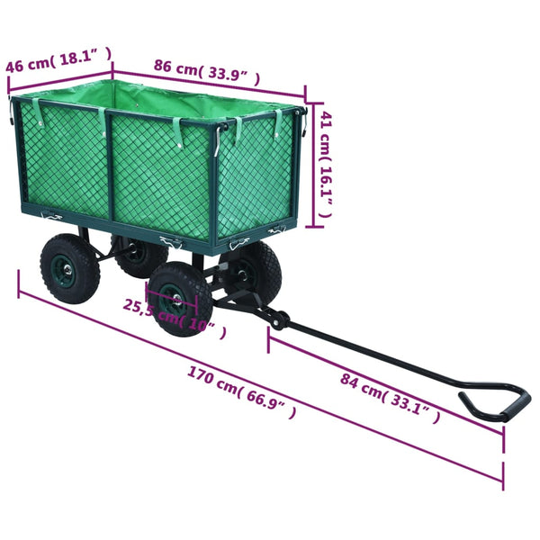 Wheelbarrows Carts Wagons Garden Hand Trolley Green 350 Kg