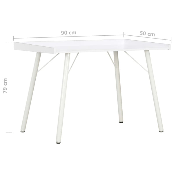 Desk White 90X50x79 Cm