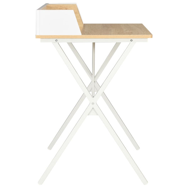 Home Office Desks Desk White And Natural 80X50x84 Cm