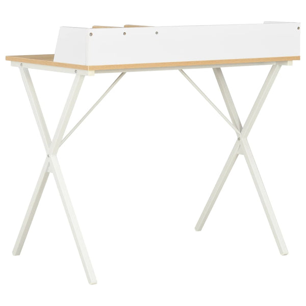 Home Office Desks Desk White And Natural 80X50x84 Cm