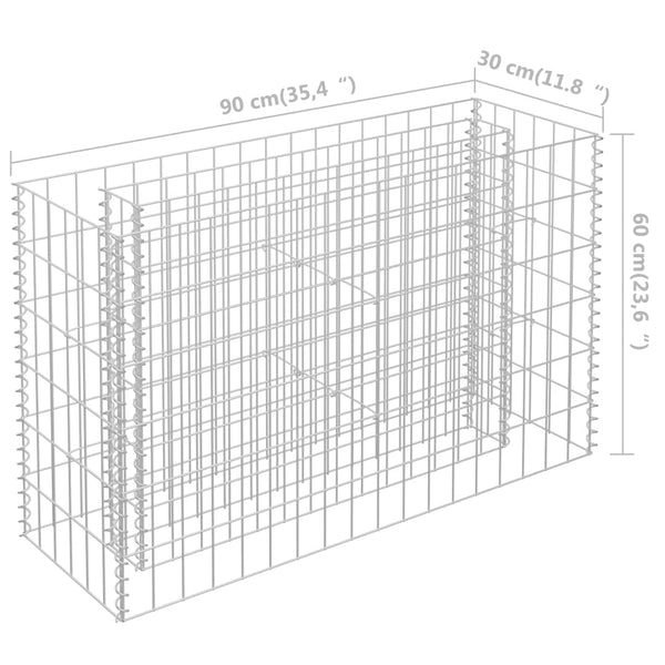 Raised Garden Beds Gabion Raised Bed Galvanised Steel 90X30x60 Cm