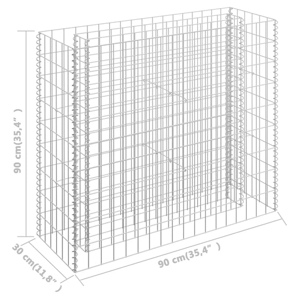 Raised Garden Beds Gabion Raised Bed Galvanised Steel 90X30x90 Cm