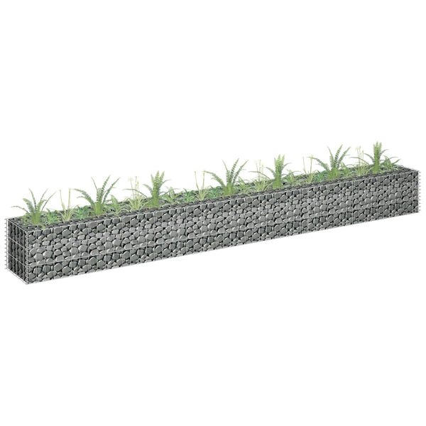 Raised Garden Beds Gabion Raised Bed Galvanised Steel 270X30x30 Cm