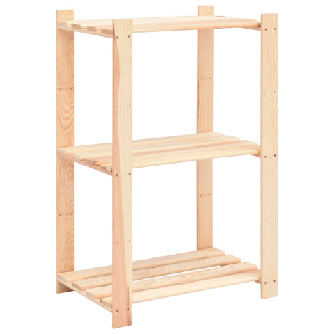 Wall Shelves 3 Tier Storage Rack 60X38x90 Cm Solid Wood Pine 150 Kg