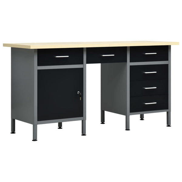 Work Benches Workbench Black 160X60x85 Cm Steel