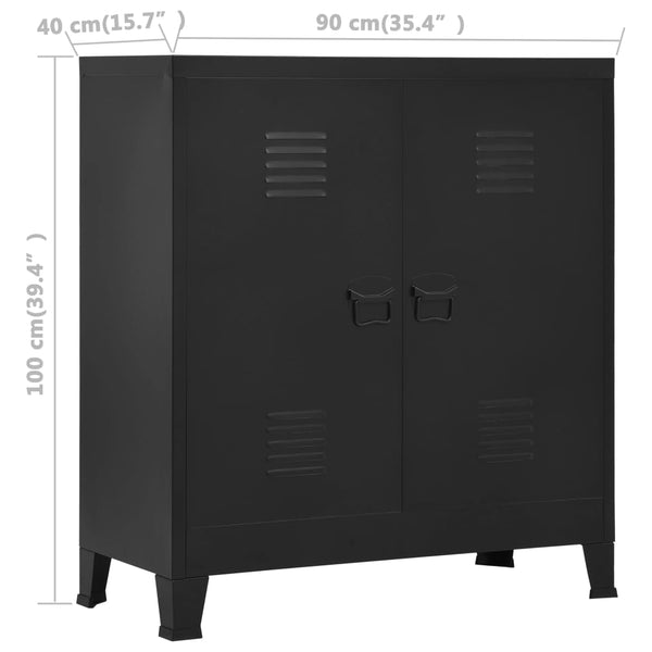 Tool Cabinets & Cupboards Industrial Storage Chest Black 90X40x100 Cm Steel