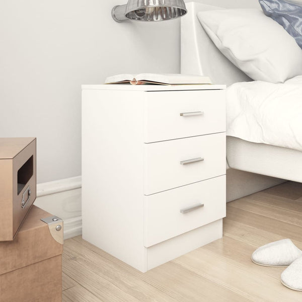 Bedside Tables Bedside Cabinets 2 Pcs White 38X35x56 Cm Engineered Wood