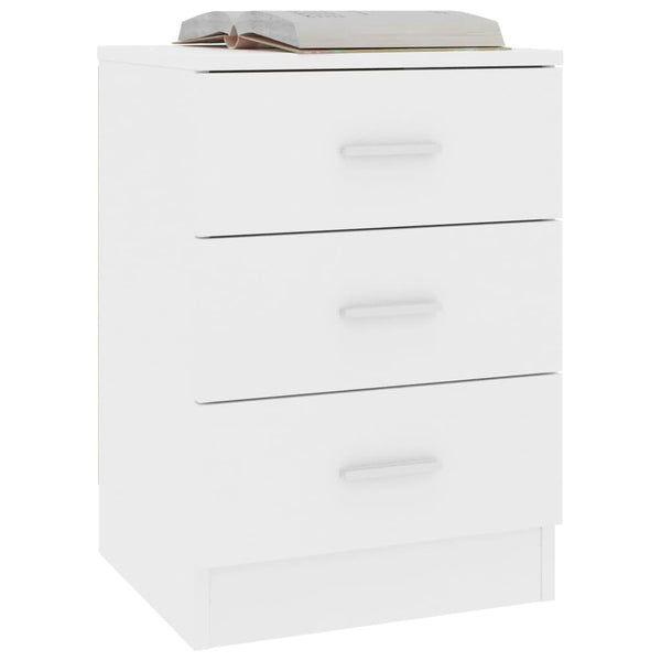 Bedside Tables Bedside Cabinets 2 Pcs White 38X35x56 Cm Engineered Wood