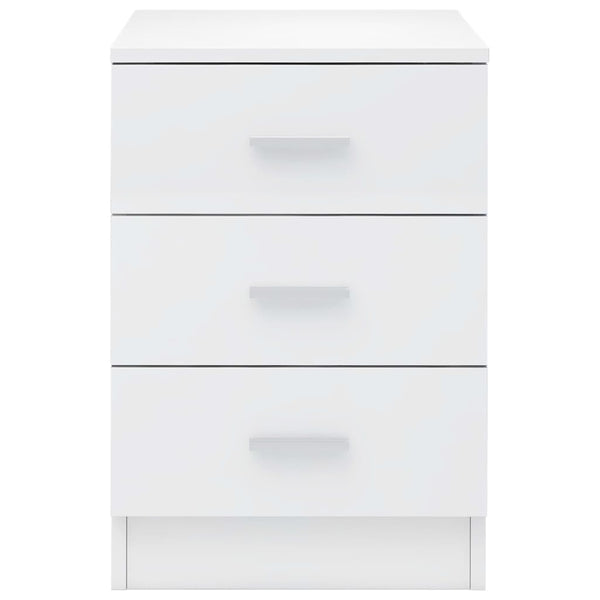 Bedside Tables Bedside Cabinets 2 Pcs High Gloss White 38X35x56 Cm Engineered Wood