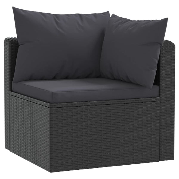 Patio Furniture Sets 9 Piece Garden Lounge Set With Cushions Poly Rattan Black