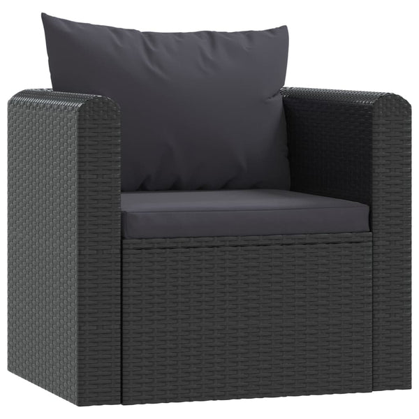 Patio Furniture Sets 9 Piece Garden Lounge Set With Cushions Poly Rattan Black