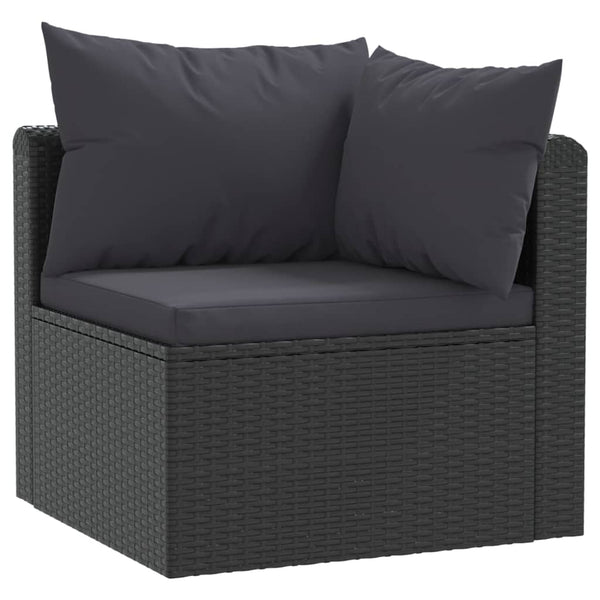 Patio Furniture Sets 2 Piece Garden Sofa Set With Cushions Poly Rattan Black