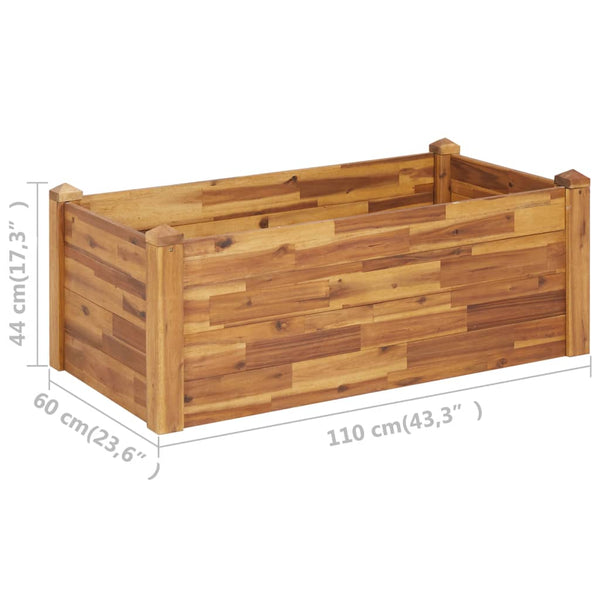 Raised Garden Beds Garden Raised Bed 110X60x44 Cm Solid Acacia Wood