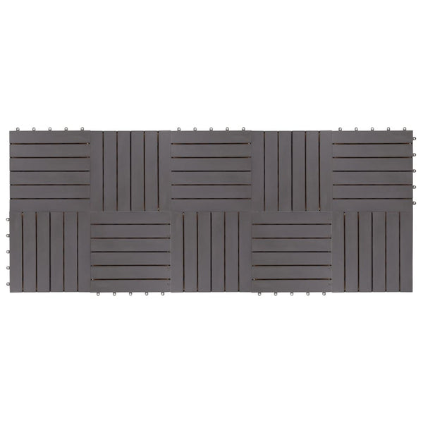 Floor & Wall Tiles Decking Tiles 10 Pcs Grey Wash 30X30 Cm Solid Acacia Wood