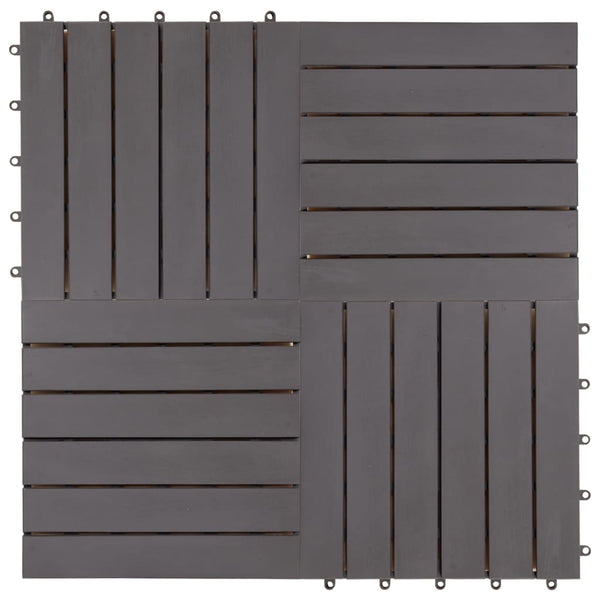 Floor & Wall Tiles Decking Tiles 10 Pcs Grey Wash 30X30 Cm Solid Acacia Wood