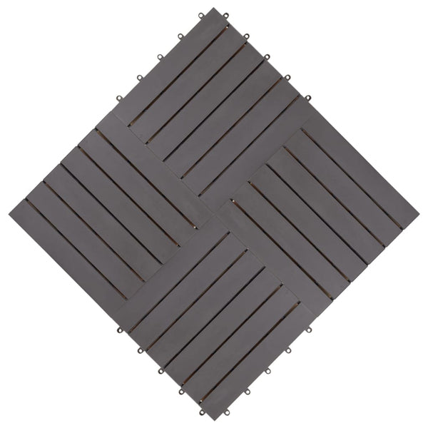 Floor & Wall Tiles Decking Tiles 10 Pcs Grey Wash 30X30 Cm Solid Acacia Wood