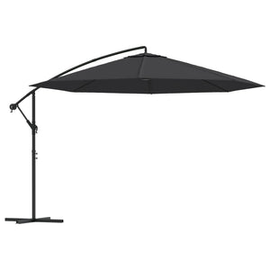 Patio Umbrellas Cantilever Umbrella With Aluminium Pole 350 Cm Black