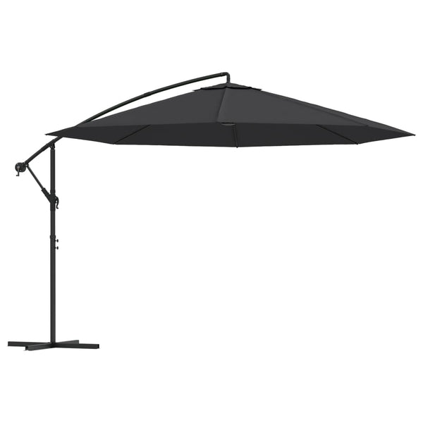 Patio Umbrellas Cantilever Umbrella With Aluminium Pole 350 Cm Black