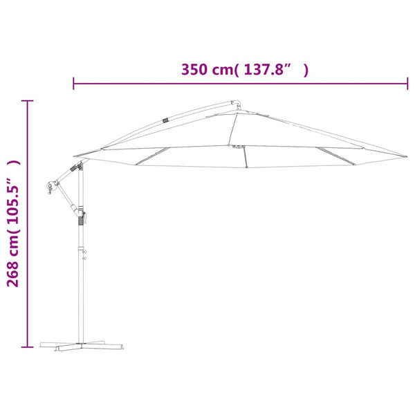 Patio Umbrellas Cantilever Umbrella With Aluminium Pole 350 Cm Black