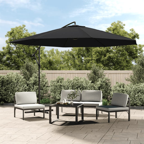 Patio Umbrellas Cantilever Umbrella With Aluminium Pole 350 Cm Black