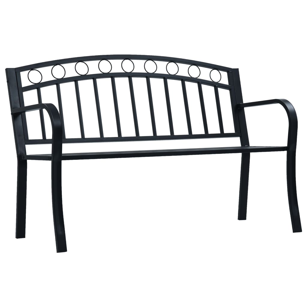 Patio Benches Garden Bench 125 Cm Black Steel