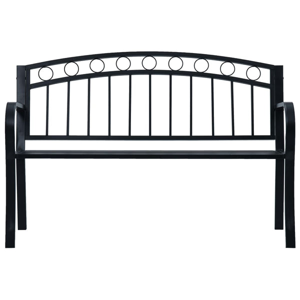 Patio Benches Garden Bench 125 Cm Black Steel