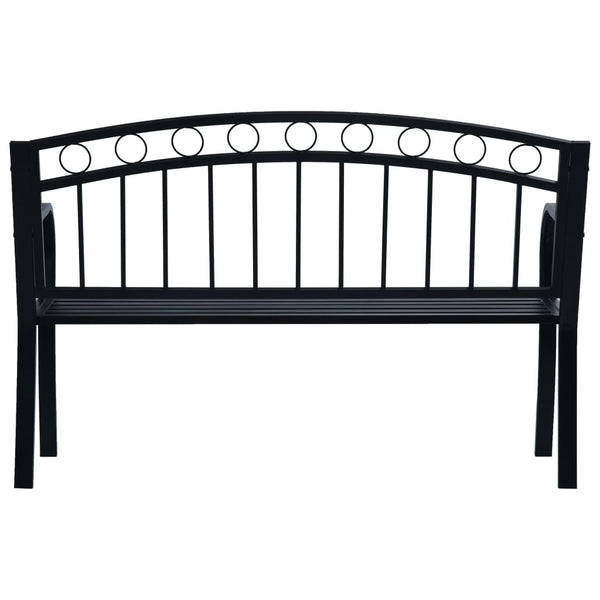 Patio Benches Garden Bench 125 Cm Black Steel