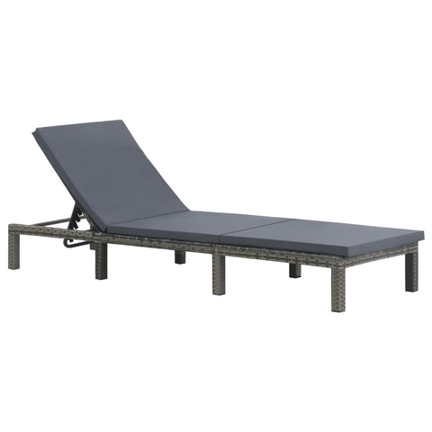 Loungers Sun Lounger With Cushion Poly Rattan Anthracite