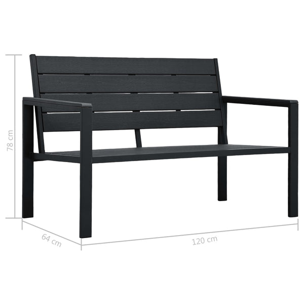 Patio Benches Garden Bench 120 Cm Hdpe Wood Look