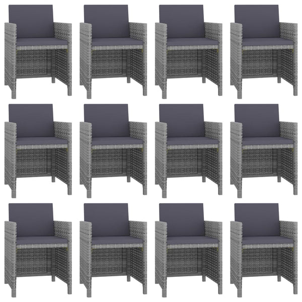 13 Piece Outdoor Dining Set With Cushions Poly Rattan Anthracite