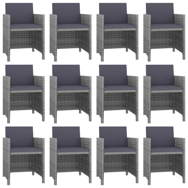 Patio Furniture Sets 13 Piece Outdoor Dining Set With Cushions Poly Rattan Anthracite