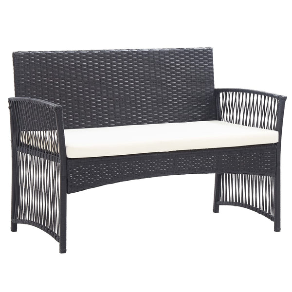 4 Piece Garden Lounge Set With Cushion Poly Rattan