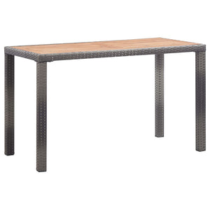 Patio & Garden Tables Garden Table Anthracite And Brown 123X60x74 Cm Solid Acacia Wood