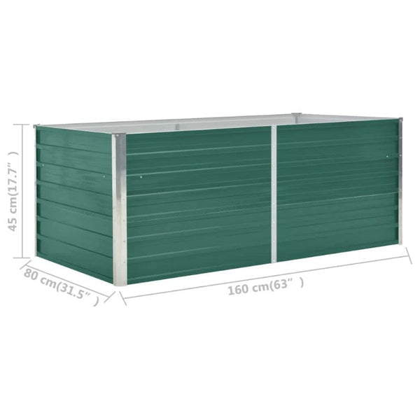 Raised Garden Beds Raised Garden Bed 160X80x45 Cm Galvanised Steel Green