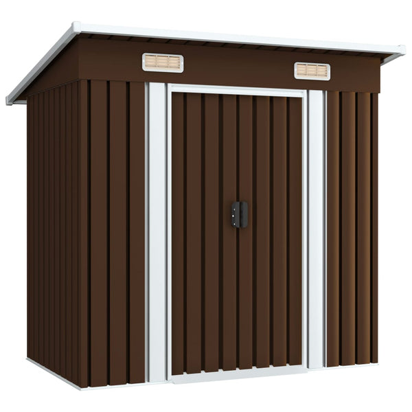 Sheds Summerhouses Carports Garden Storage Shed Brown 194X121x181 Cm Steel