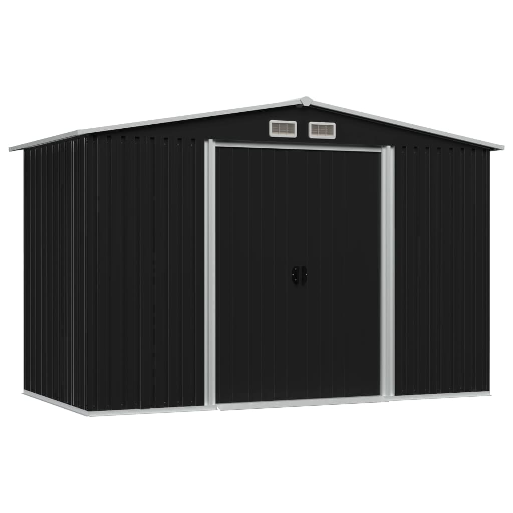 Garden Storage Shed Anthracite Steel 257X205x178 Cm