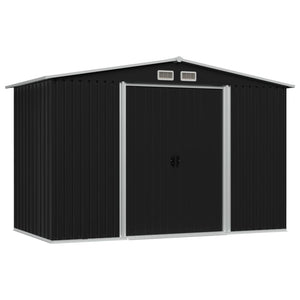 Sheds Summerhouses Carports Garden Storage Shed Anthracite Steel 257X205x178 Cm