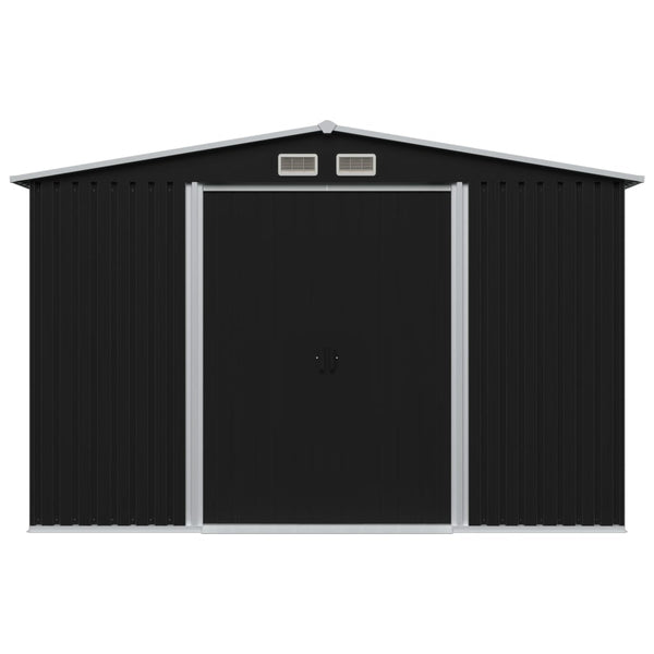 Sheds Summerhouses Carports Garden Storage Shed Anthracite Steel 257X205x178 Cm