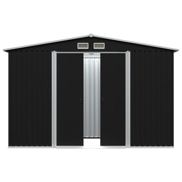 Sheds Summerhouses Carports Garden Storage Shed Anthracite Steel 257X205x178 Cm