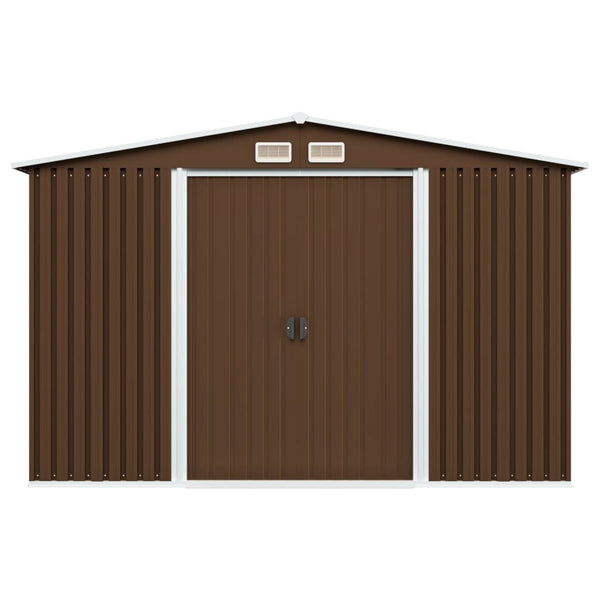 Sheds Summerhouses Carports Garden Storage Shed Brown 257X205x178 Cm Steel