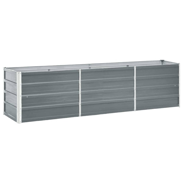 Raised Garden Beds Garden Raised Bed Galvanised Steel 240X40x45 Cm Grey